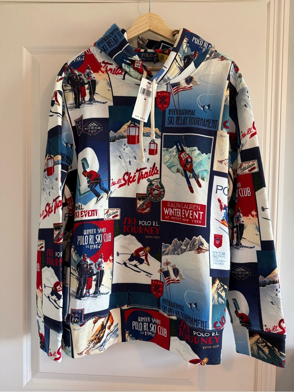 Polo Ralph Lauren Ski Patchwork Fleece Hoodie Sweatshirt Sweater NWT Men’s M
